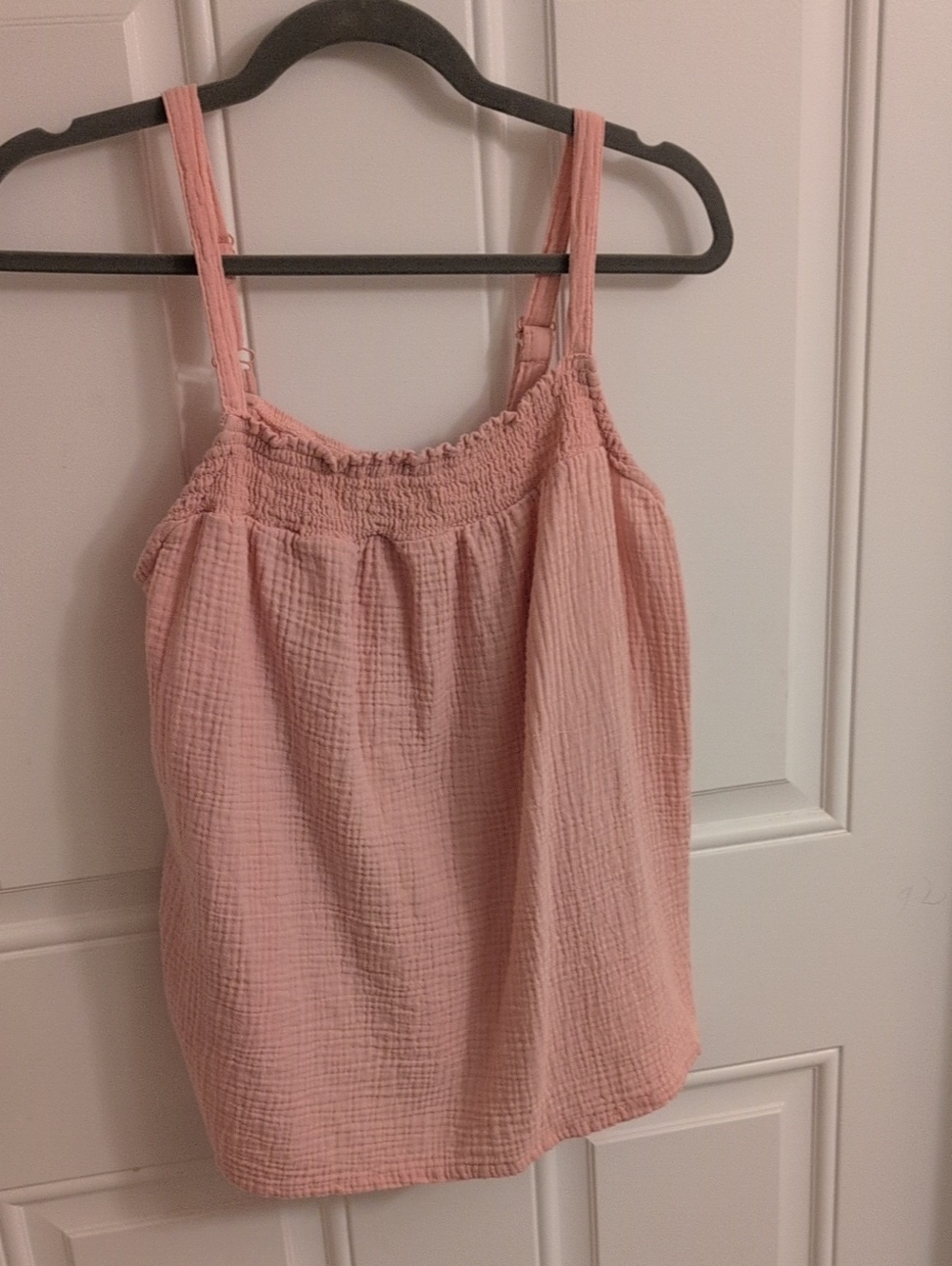 Women’s Pink Smocked Cami Tank Top